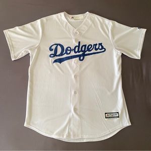 Los Angeles LA Dodgers Majestic Cool Base Team White Baseball Jersey Size Large